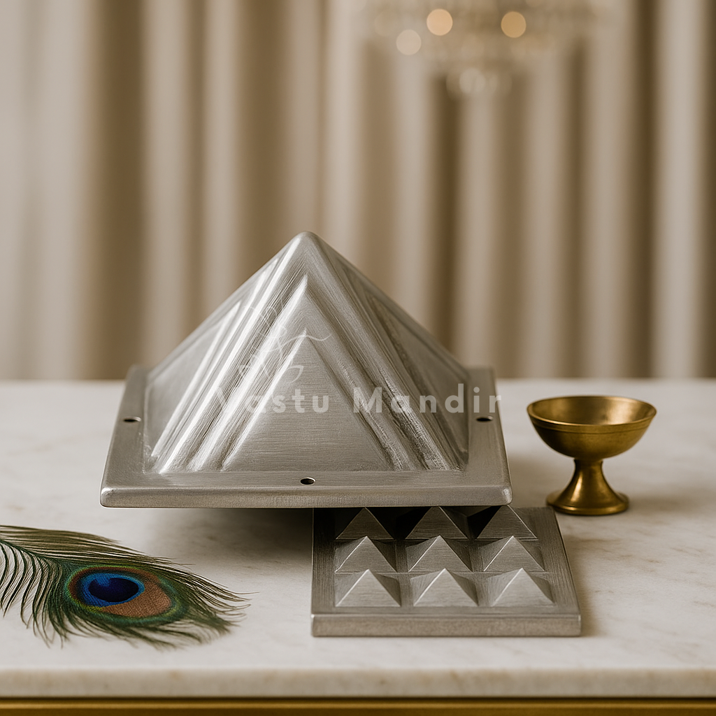 Premium Finish 100% Pure Aluminium Pyramid in 2 Layers, Health & Wealth Home Entrance, Main Door, Kitchen for Balance Positive Energy By Vastu Mandir