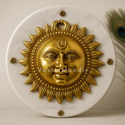 Premium Vastu Sun 100% Pure Brass Statue Idol, Wall Decorative Showpiece for Home, Office and Gifting by Vastu Mandir