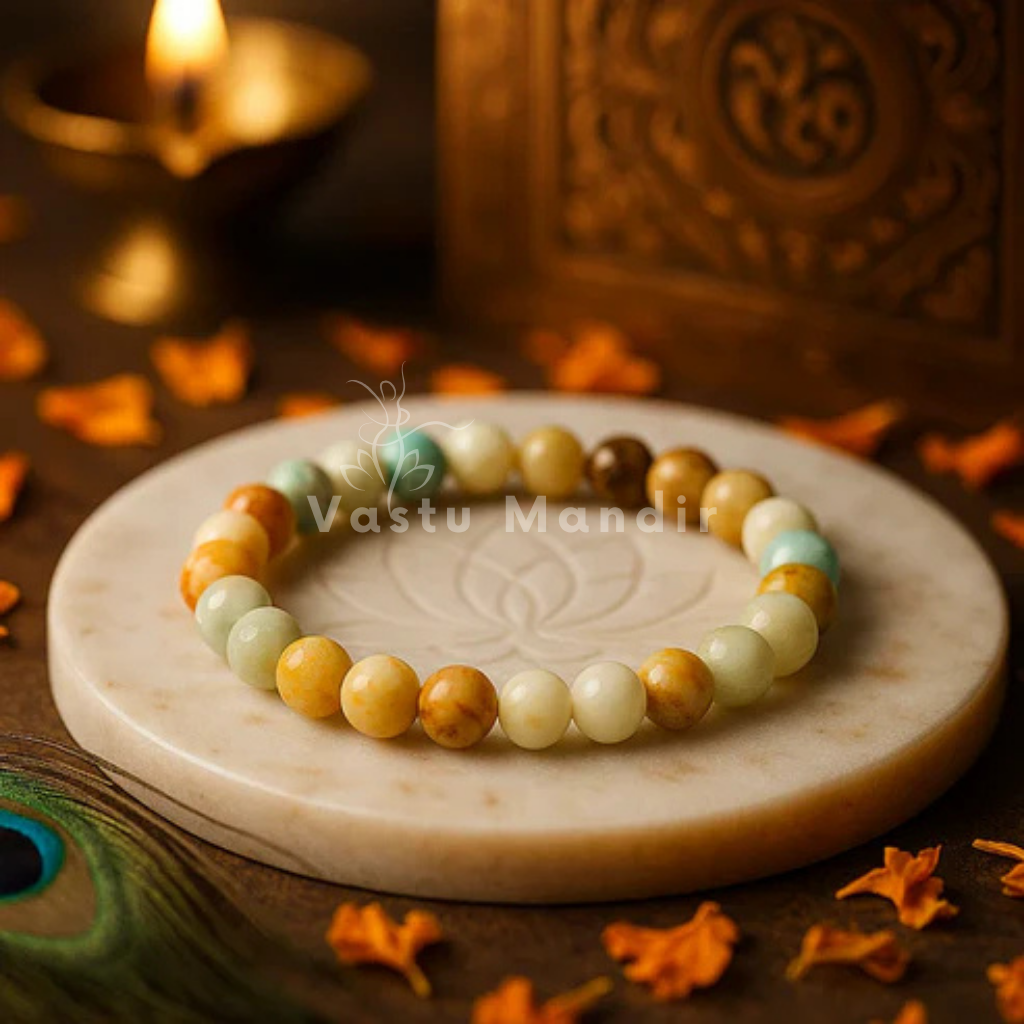 Natural Multi Moonstone Crystal Bracelet – Vastu Remedy for Intuition & Emotional Harmony | 8mm Beads