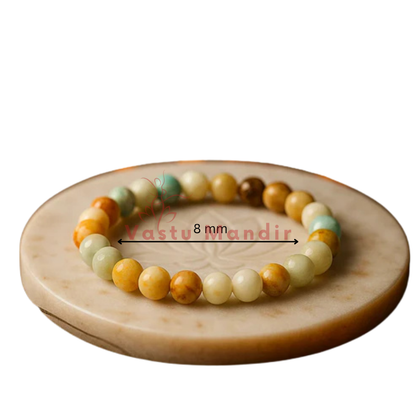 Natural Multi Moonstone Crystal Bracelet – Vastu Remedy for Intuition & Emotional Harmony | 8mm Beads