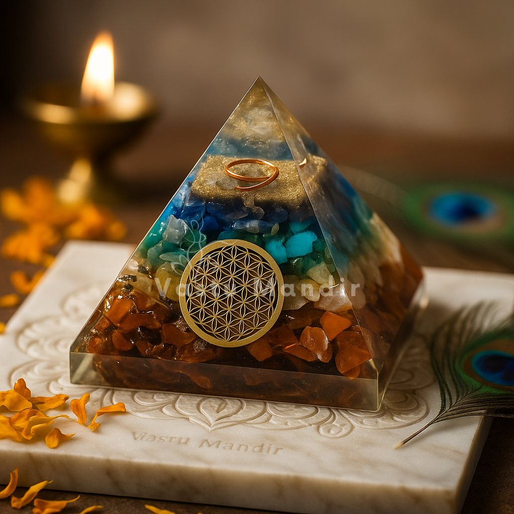 Premium pyramid with 7 layers of different crystals to balance the human aura and life force energy.

