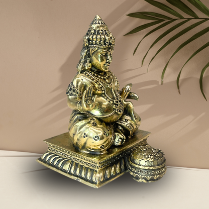 lord dhan kuber statue, brass kuber ji idol, vastu metal idols, kuber statue for home and office, home decoration items, vastu mandir idols, pure brass metal idols for positive energy