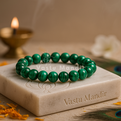 Premium Natural Malachite 8mm Bracelet, Vastu Remedy for Transformation, Heart Healing & Protection
