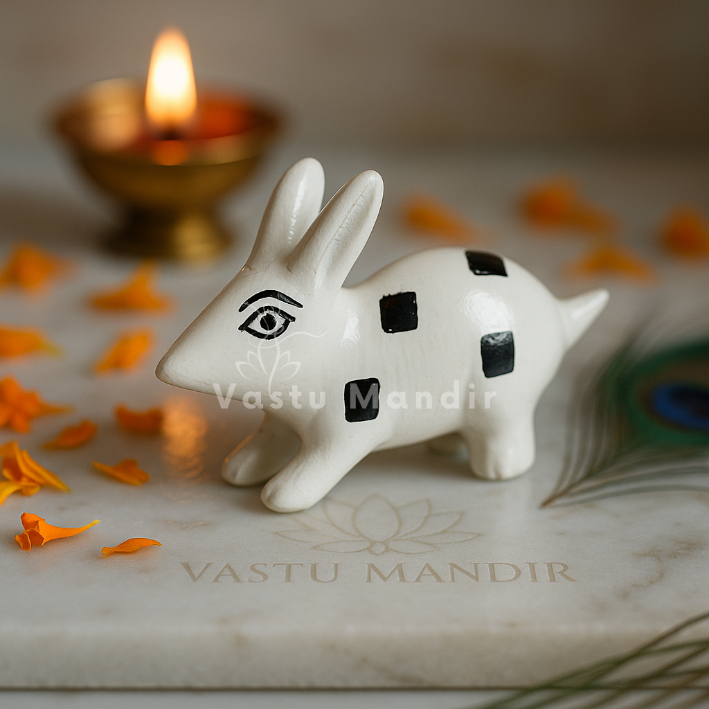 Pair of Rabbit's 100% Pure Brass Statue Idol Decorative Showpiece for Home, Office and Gifting by Vastu Mandir
