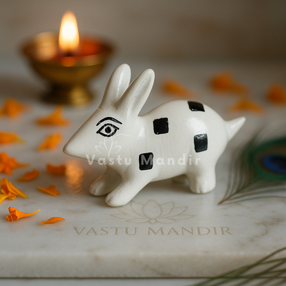 Pair of Rabbit's 100% Pure Brass Statue Idol Decorative Showpiece for Home, Office and Gifting by Vastu Mandir