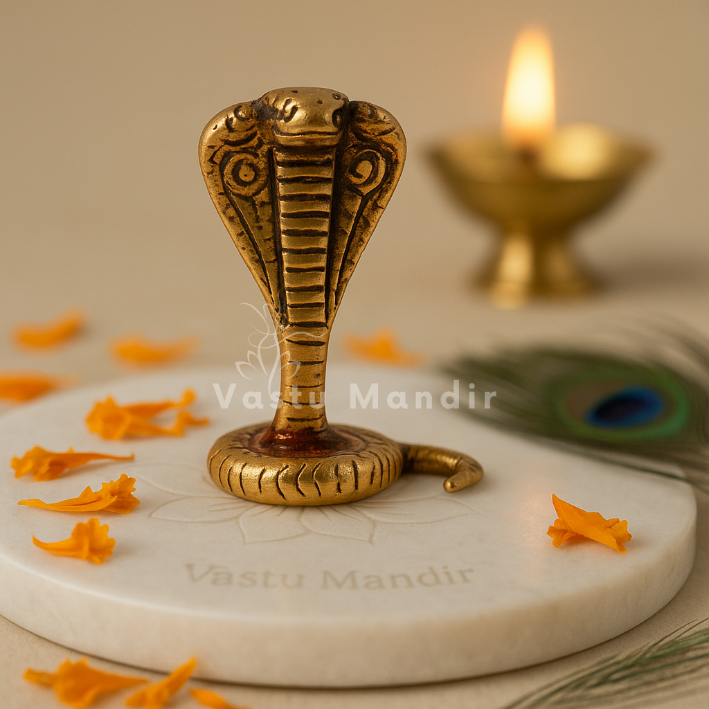 Snake 100% Pure Brass Statue Idol Decorative Showpiece for Home, Office and Gifting by Vastu Mandir