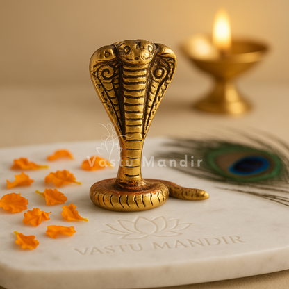 Snake 100% Pure Brass Statue Idol Decorative Showpiece for Home, Office and Gifting by Vastu Mandir