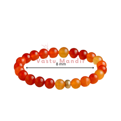 Premium Natural Red Agate 8mm Bracelet — Vastu Remedy for Strength, Courage & Emotional Balance