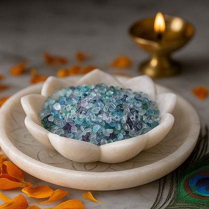 Fluorite Crystal Chips – Vastu Remedy for Study Focus | Aura Cleansing Peace | 100g / 500g / 1kg