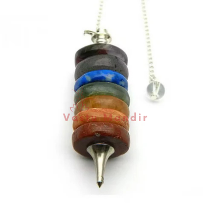 7 Chakra Crystal Dowsing Pendulum — Vastu, Reiki & Energy Diagnosis Gem Tool | Vastu Mandir