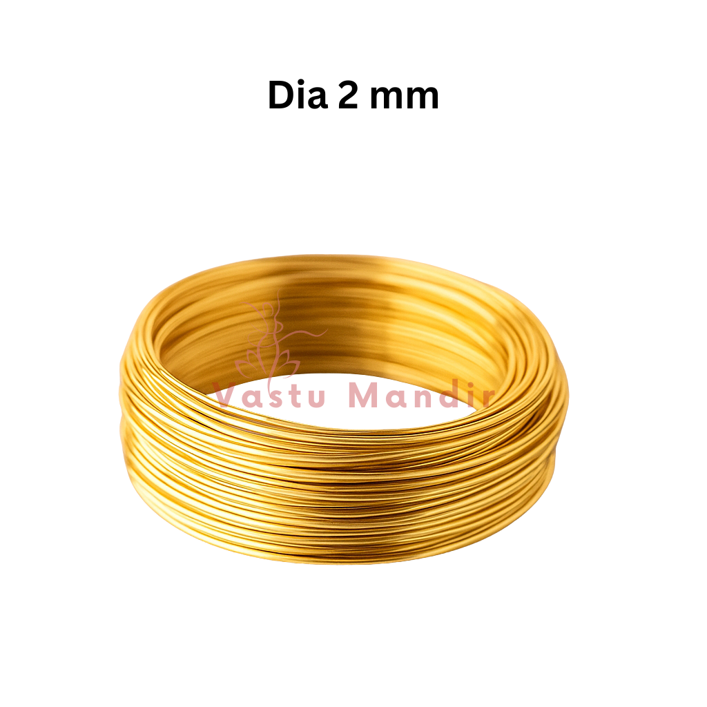 Premium Brass Wire Vastu Remedy for Southwest Installation (2mm & 4mm) - Earth Element Conductor Wire for Relationship Remedies, Financial Stability & Entrance Threshold Vastu Balancing by Vastu Mandir