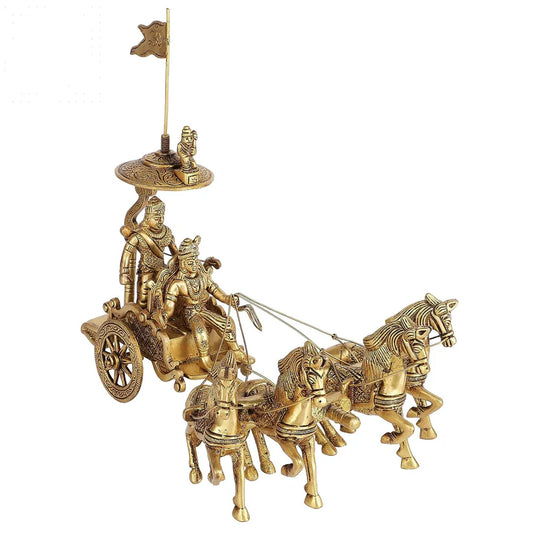 vastu mandir rath, vastu mandir rath with 4 horses, brass rath, vastu mandir brass idol, brass items, home decor, table showpiece 