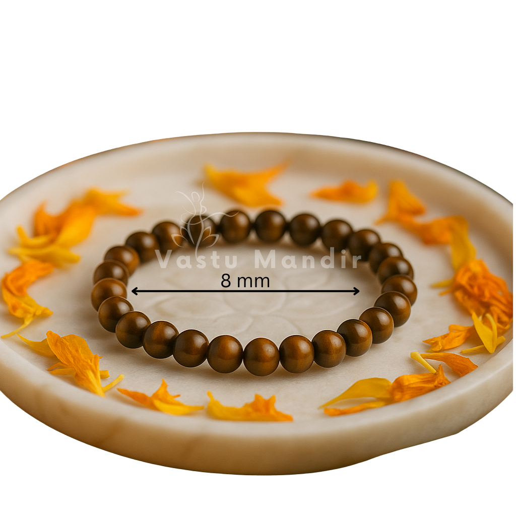 Aura Quartz Brown Bracelet (8mm Beads) – Calming & Aura Protection | Vastu Mandir