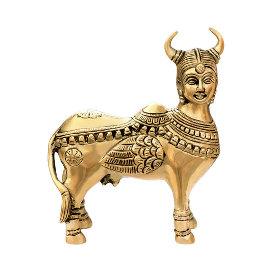 vastu mandir kamdhenu cow, vastu mandir brass Kamdhenu cow, vastu mandir brass idol, brass items, home decor, table showpiece