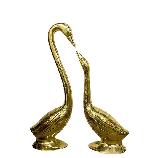 vastu mandir swan pair, vastu mandir brass pair of swan, love of swan pair, vastu brass idol, brass items, home decor, table showpiece 