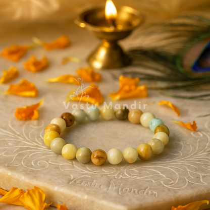 Amazonite Mixed Bracelet 8mm Beads – Natural Healing Crystal for Calmness, Balance & Positive Energy by Vastu Mandir