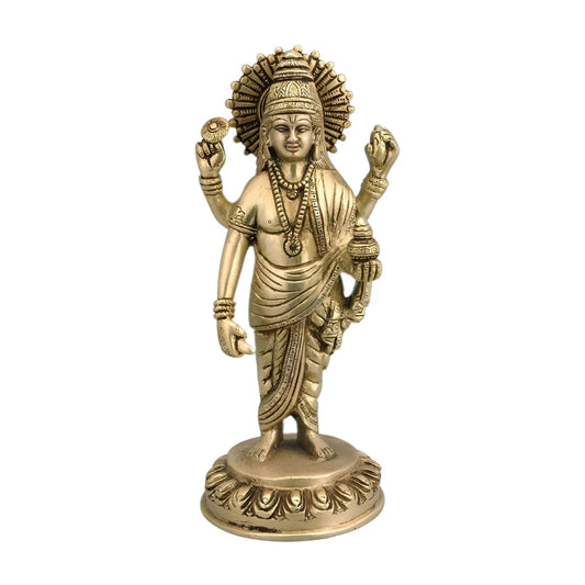 vastu mandir DHANVANTRI , brass small DHANVANTRI , vastu brass idol, brass items, premium DHANVANTRI idol for vastu, home decor, table showpiece