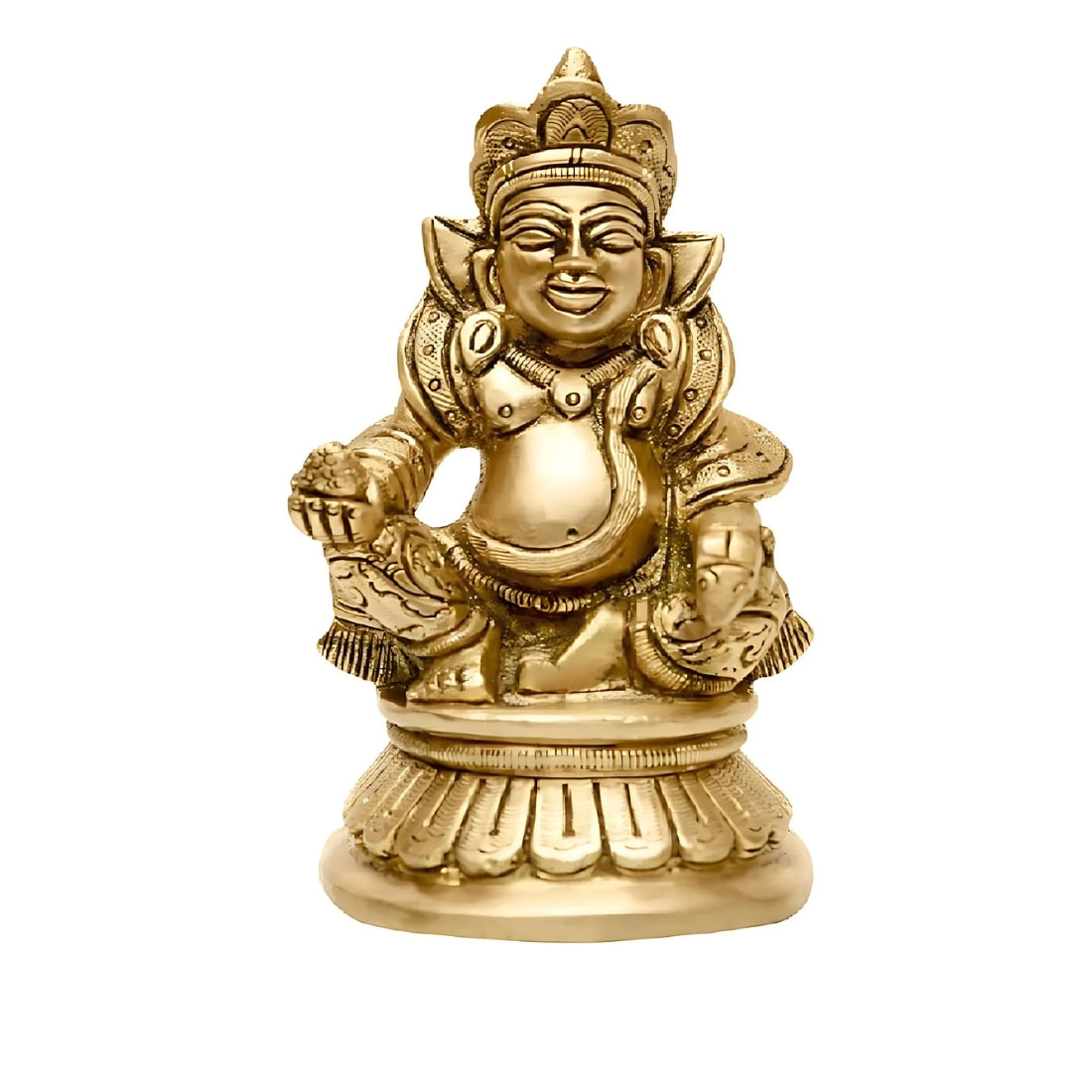 vastu mandir kuber ji, vastu brass idol, brass items, premium kuber ji statue in brass metal idol for vastu, home decor, table showpiece