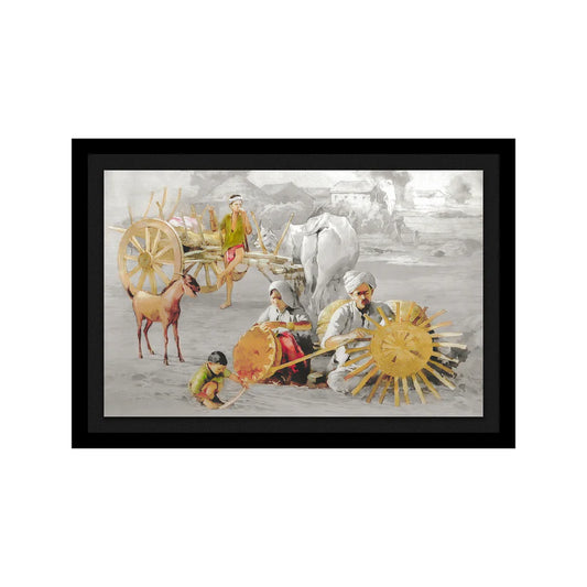 vastu mandir wall art, Village Scenery for Vastu, vastu wall scenery art decoration, vastu home decoration 