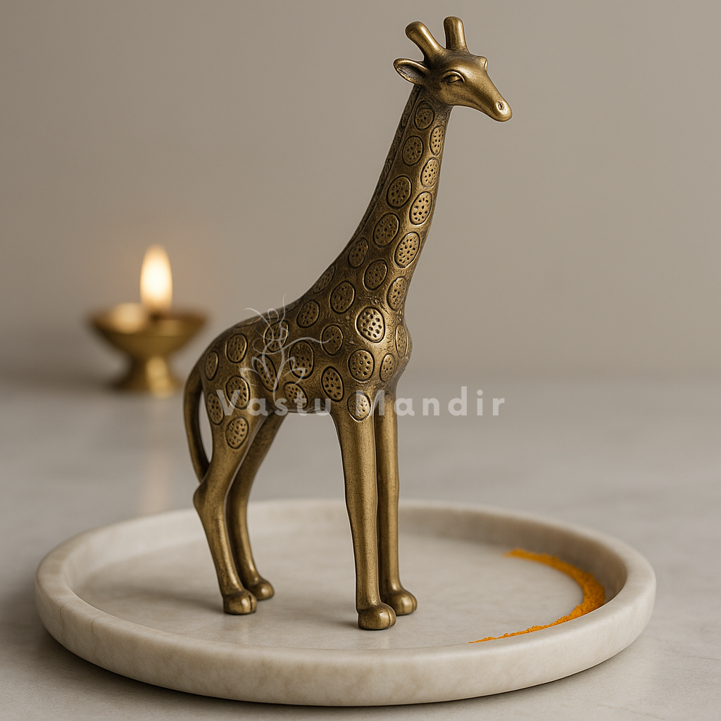 Giraffe 100% Pure Brass Statue Idol Decorative Showpiece for Home, Office and Gifting by Vastu Mandir