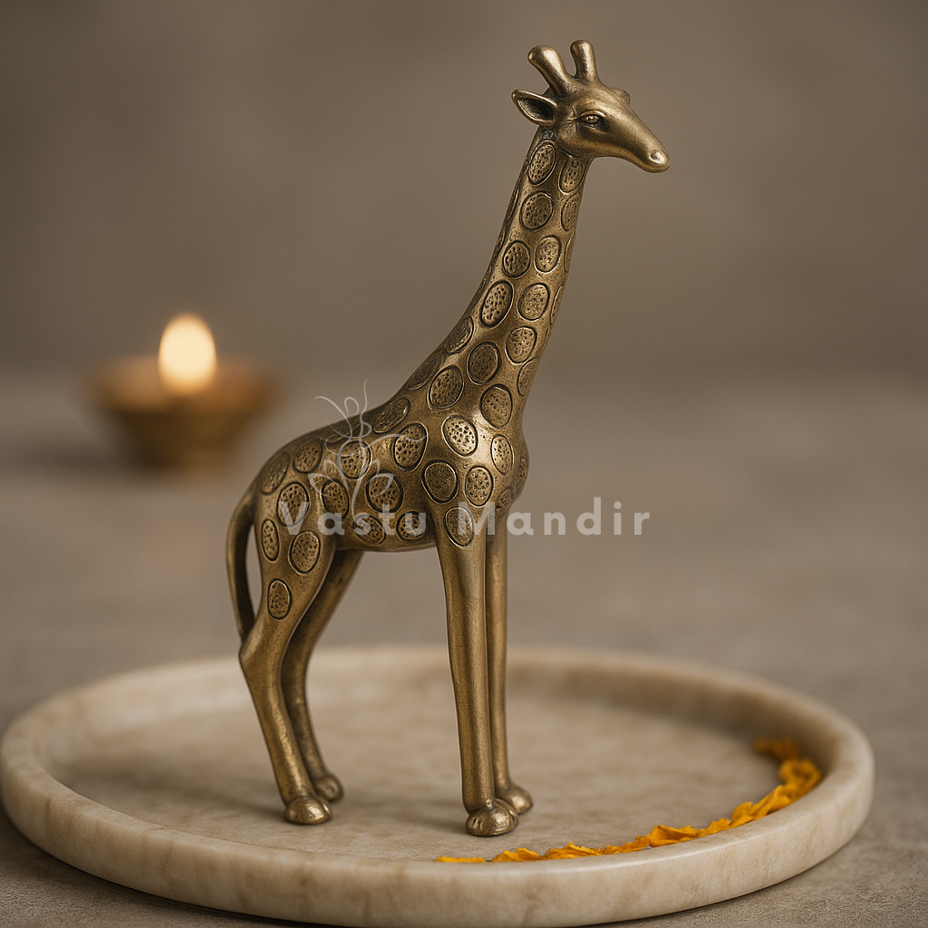 Giraffe 100% Pure Brass Statue Idol Decorative Showpiece for Home, Office and Gifting by Vastu Mandir