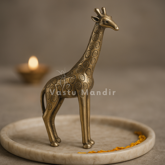 Giraffe 100% Pure Brass Statue Idol Decorative Showpiece for Home, Office and Gifting by Vastu Mandir