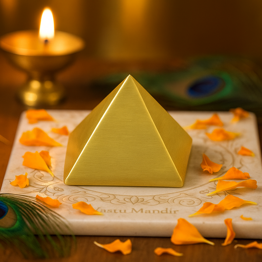 Premium Tri-Dhatu Hollow Pyramid – Vastu Corrector for Protection, Energy Balance & Prosperity by Vastu Mandir