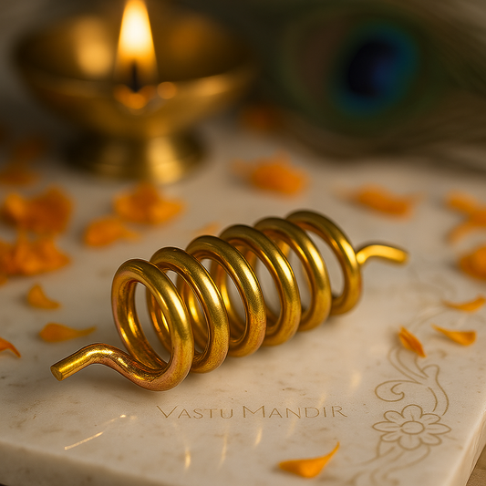 Premium Brass Vastu Spring Remedy Clockwise Anticlockwise for Earth Element Balancing, Polarity Change & SSW SW Zone Correction Vastu Remedies in Floor Embedding, Staircase Areas & Entrance Blocking by Vastu Mandir