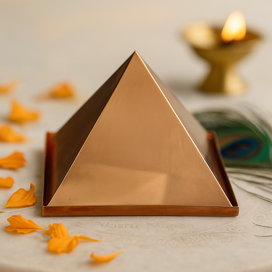 Premium Hollow Copper Pyramid – 100% Pure Copper Vastu Energy Corrector for Home, Office & Healing by Vastu Mandir
