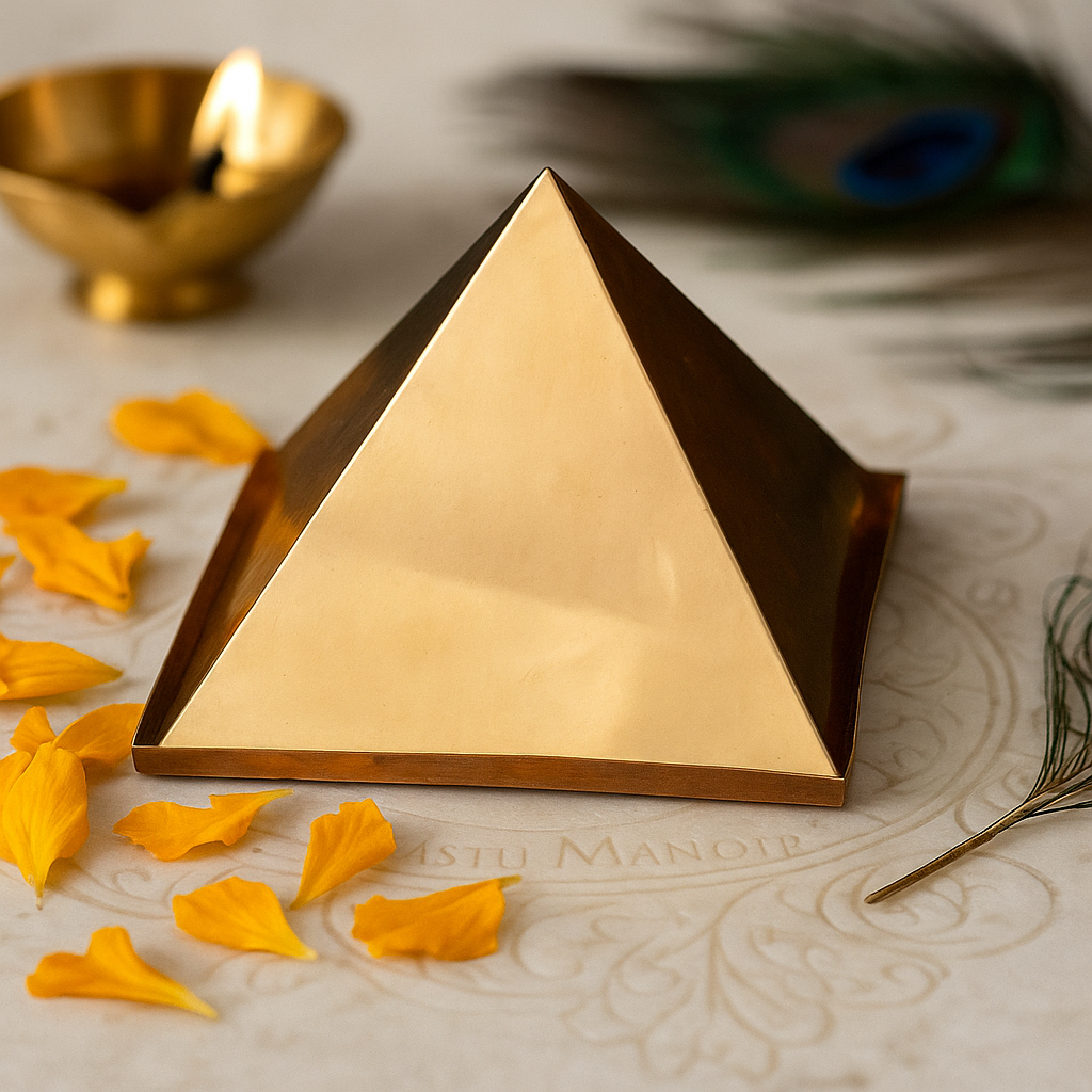 Premium Hollow Copper Pyramid – 100% Pure Copper Vastu Energy Corrector for Home, Office & Healing by Vastu Mandir