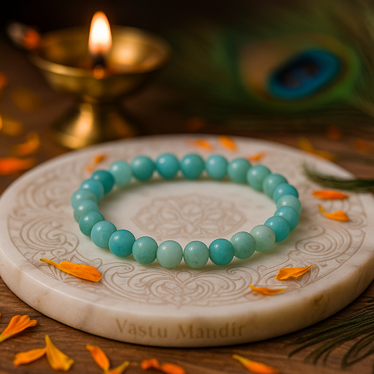 Natural Amazonite healing bracelet for emotional balance