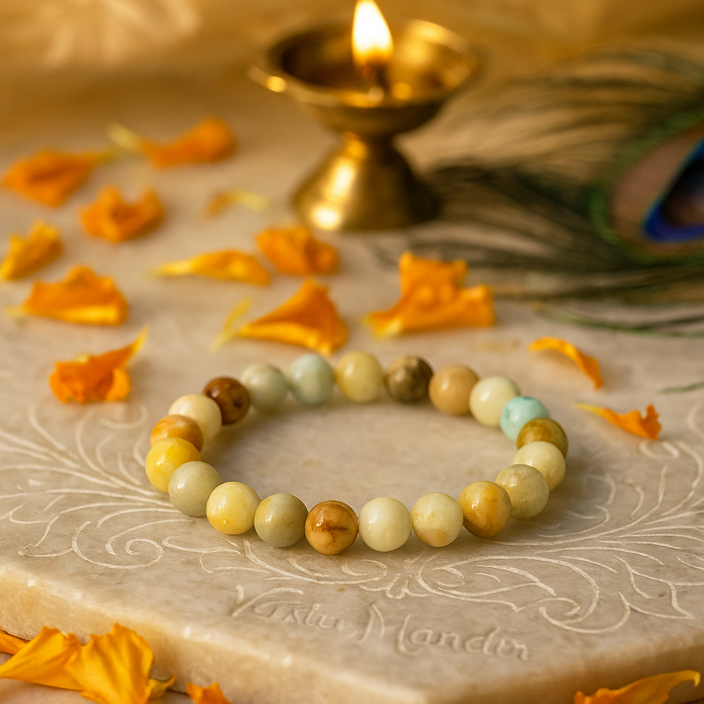 Amazonite mixed crystal bracelet 8mm beads for calmness and balance