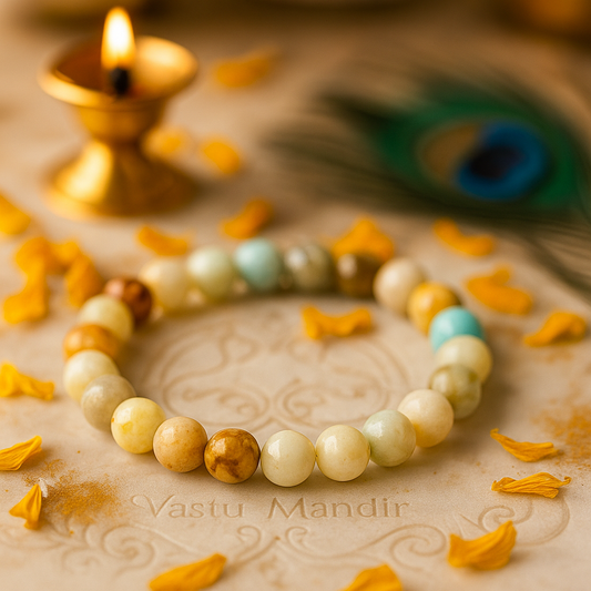 Amazonite bead bracelet – spiritual crystal jewelry by Vastu Mandir