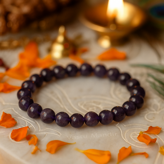 Natural Amethyst healing bracelet for meditation and energy balance