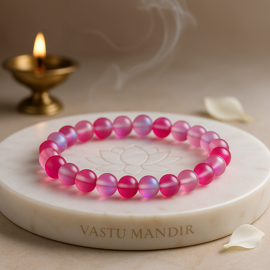 Premium Natural Light Pink Aura Quartz 8mm Bead Bracelet for Calm & Heart Energy