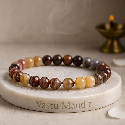 Botswana Agate 8mm bead bracelet with natural banded stones