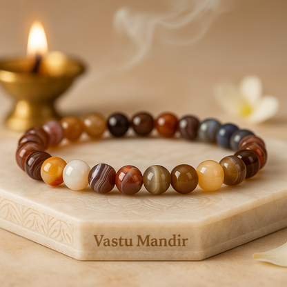 Botswana Agate Crystal Bracelet (8mm Beads) – Calm Focus & Emotional Stability