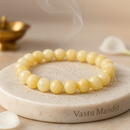 Golden Calcite 8mm mala bracelet for clarity and confidence

