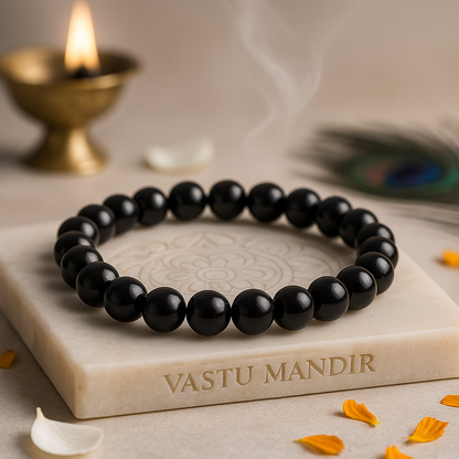Premium Natural Black Obsidian 8mm Bead Bracelet for Protection & Willpower