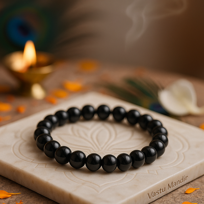 Premium Natural Hematite 8mm Bead Bracelet for Grounding & Focus