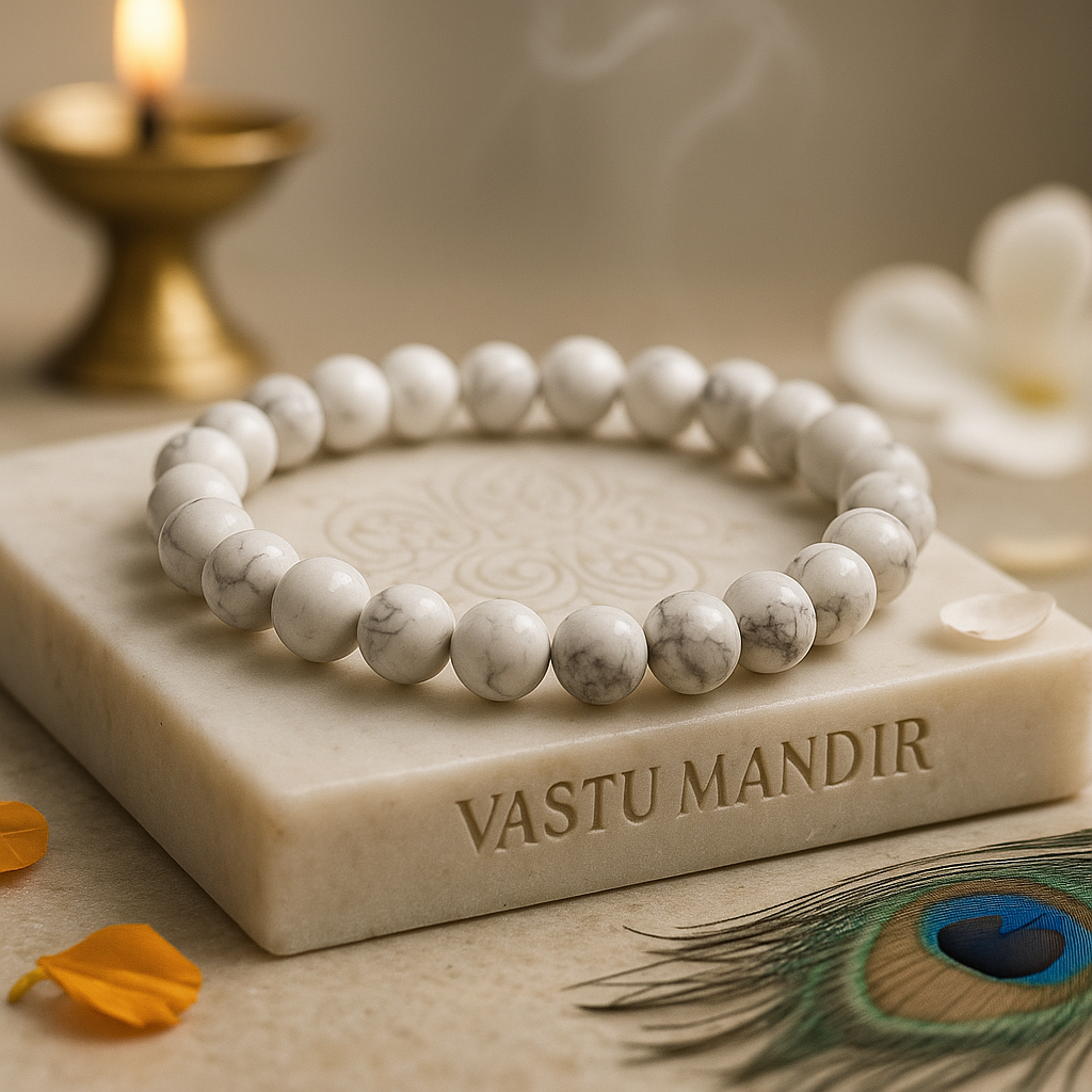 Premium Natural Howlite 8mm Bead Bracelet for Calm Sleep & Patience
