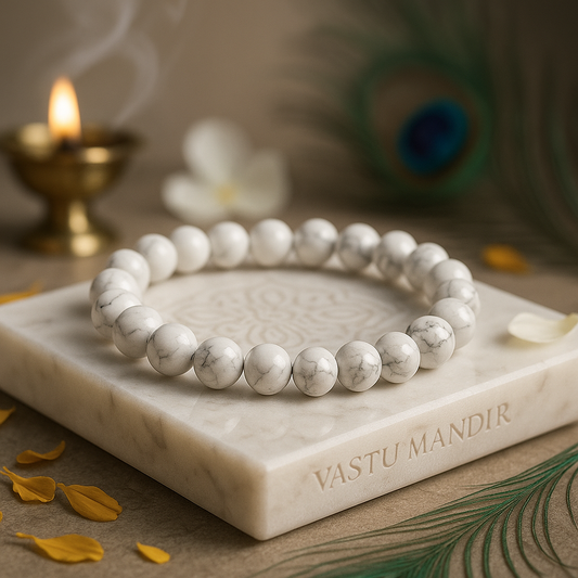 Premium Natural Howlite 8mm Bead Bracelet for Calm Sleep & Patience