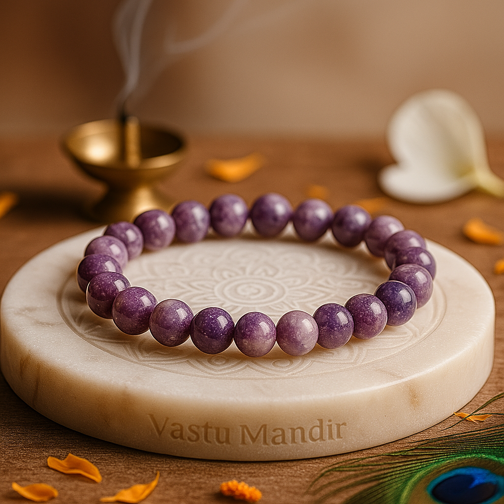 Premium Natural Lepidolite 8mm Bracelet for Anxiety Relief, Emotional Balance & Peace