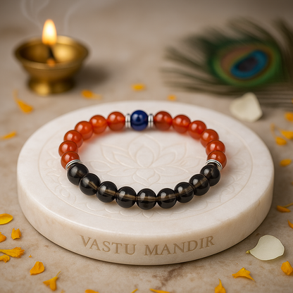 Capricorn Zodiac Healing Bracelet 8mm — Smoky Quartz & Carnelian