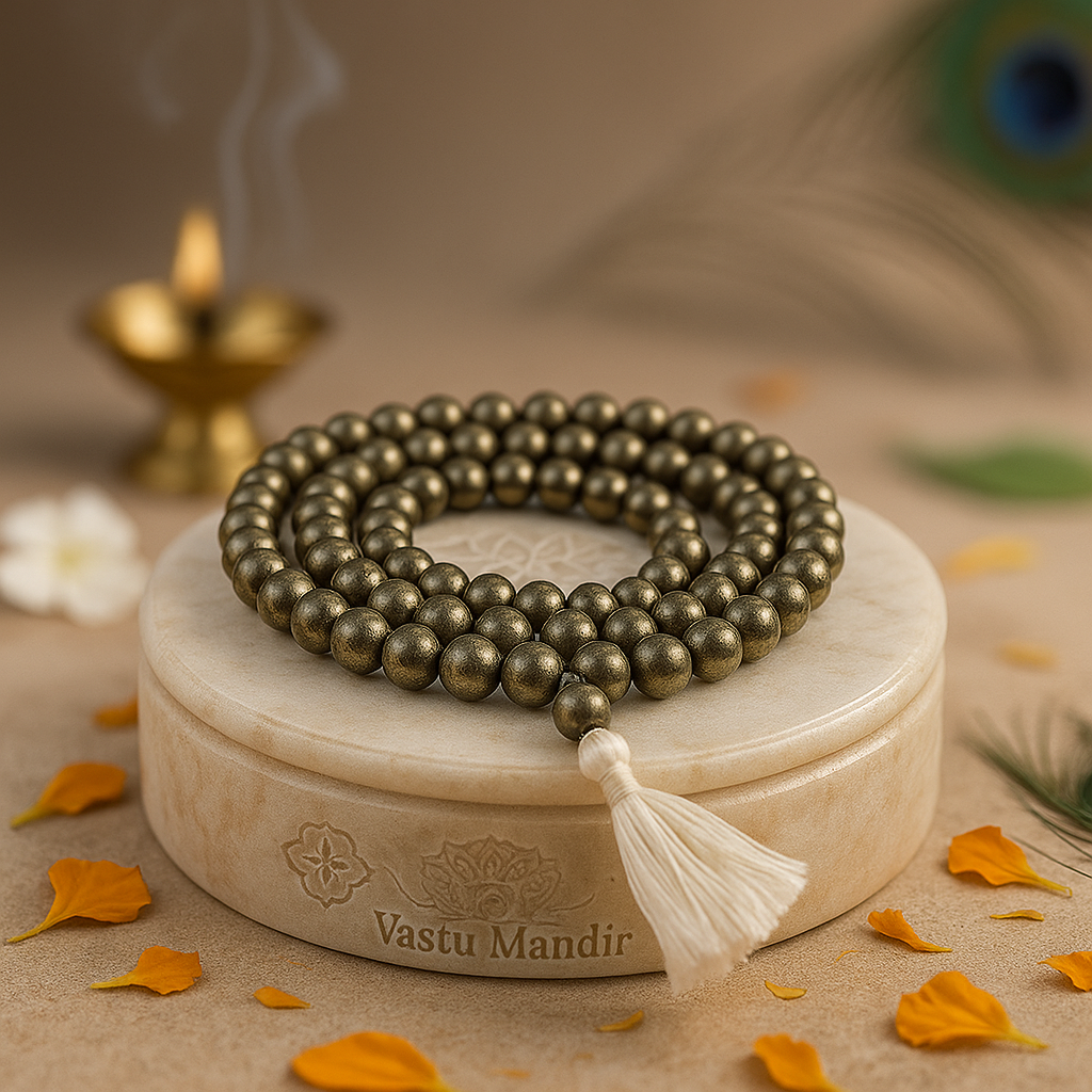 Natural Pyrite Mala for Wealth & Abundance Manifestation