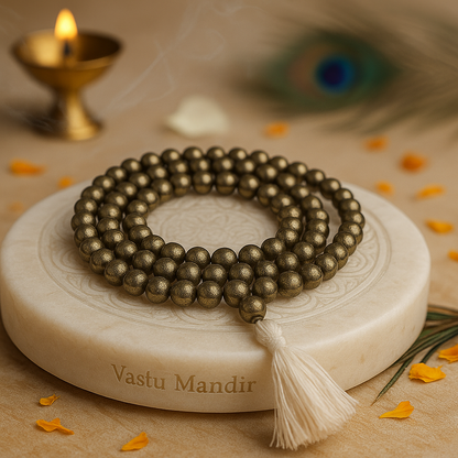 Natural Pyrite Mala for Wealth & Abundance Manifestation