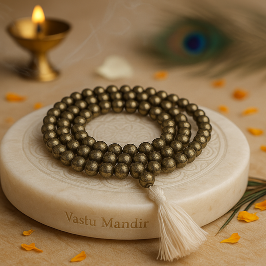 Natural Pyrite Mala for Wealth & Abundance Manifestation