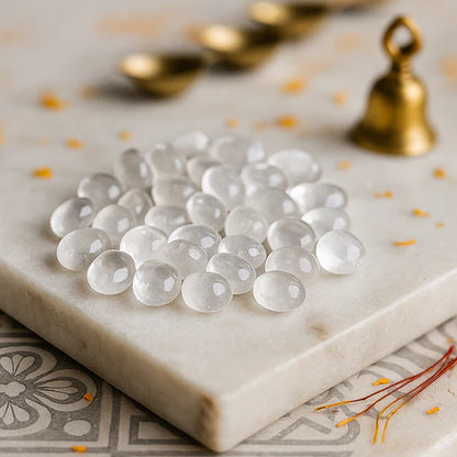 Clear Quartz Tumbled Stones – Natural Crystal for Vastu Remedy, Energy Amplification, Wealth Manifestation, Clarity & Vastu Remedy