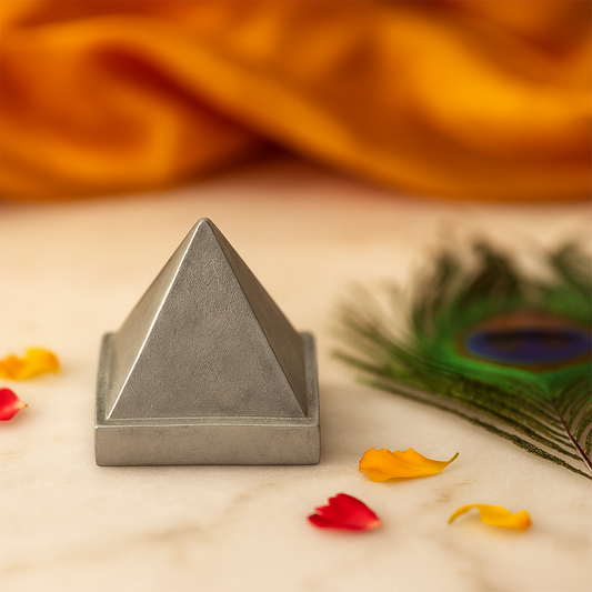 Premium Finish 100% Pure Lead Metal Single Layer Pyramid for South-West Direction to Improve Health & Wealth, Home Entrance, Main Door, Kitchen for Balance Positive Energy By Vastu Mandir