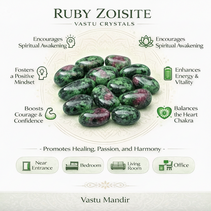 Ruby Zoisite Tumbled Stones – Vastu Remedy for Vitality & Heart-Mind Harmony | Ideal for Relationship Areas | 100g / 500g / 1kg